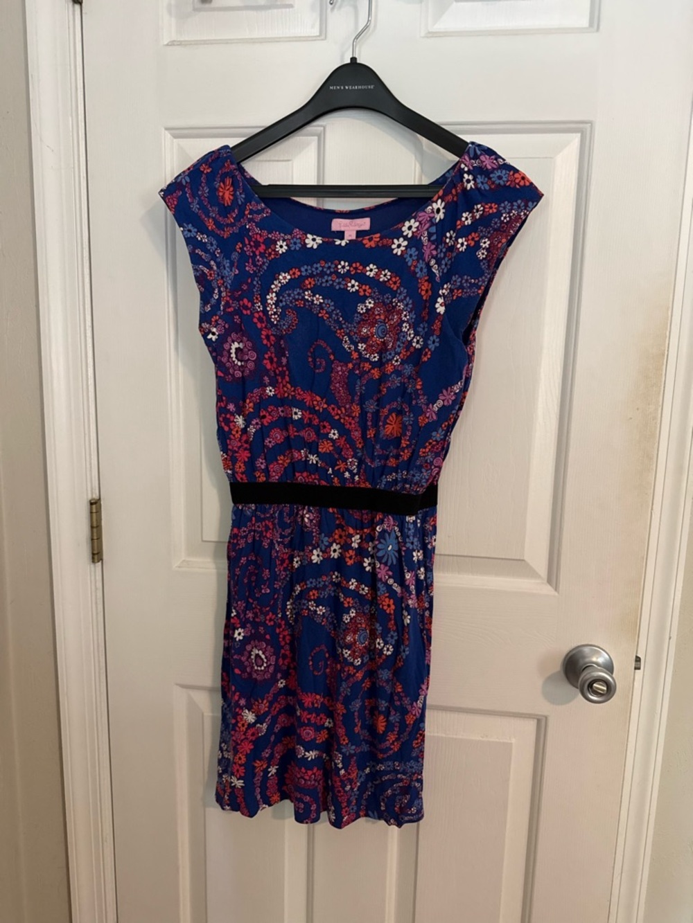 Lilly Pulitzer Navy Blue Floral Paisley Mini Dress